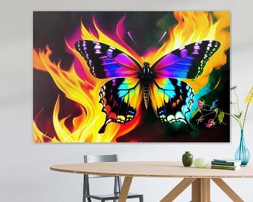 Jeu de couleurs de la nature : un papillon enchante avec ses ailes multicolores sur ButterflyPix