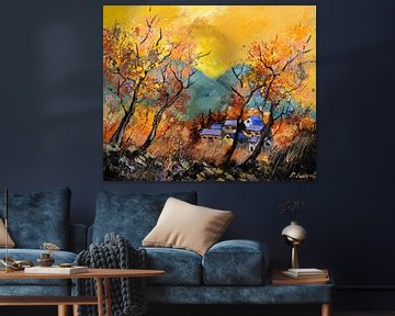 Dorp in de herfst van pol ledent