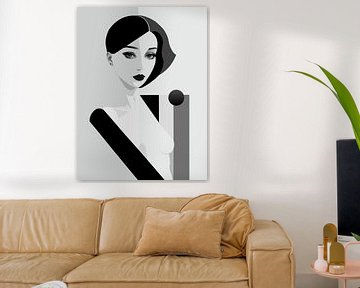 Minimalist portrait of a woman by H.Remerie Photography and digital art