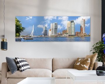 Rotterdam Panorama-Impressie vanaf de oevers van de Nieuwe Maas van Melanie Viola