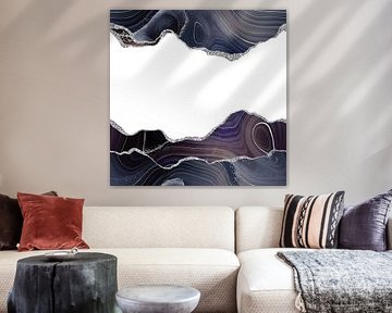 Zwart & Zilver Glitter Agaat Textuur 08