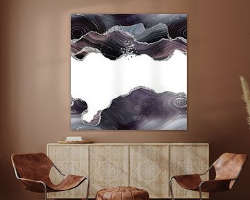 Zwart & Zilver Glitter Agaat Textuur 07