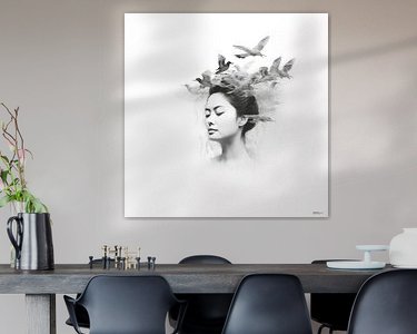 Voorbeeld van het werk in een kamer