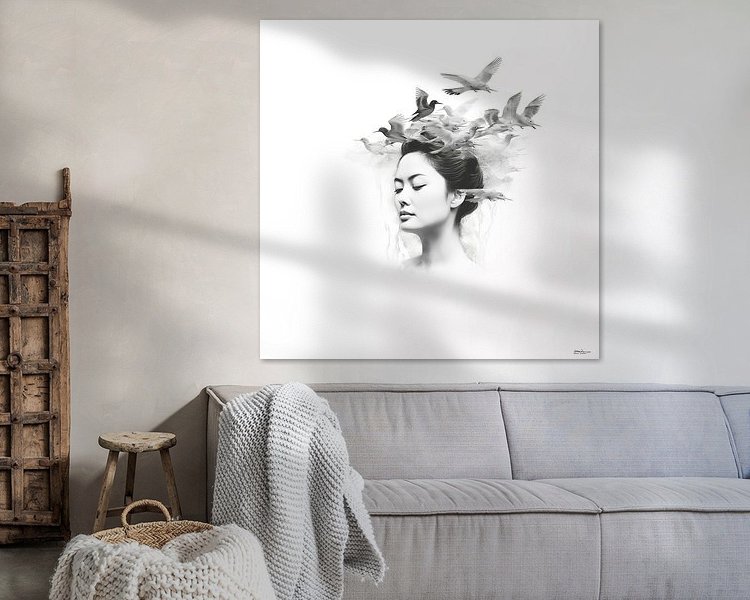 Voorbeeld van het werk in een kamer