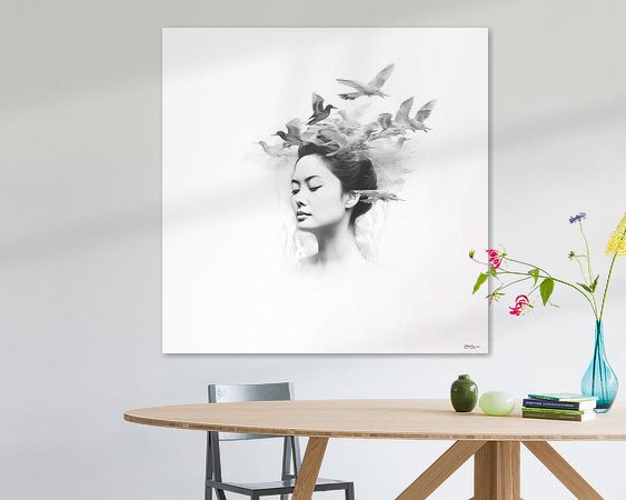 Voorbeeld van het werk in een kamer