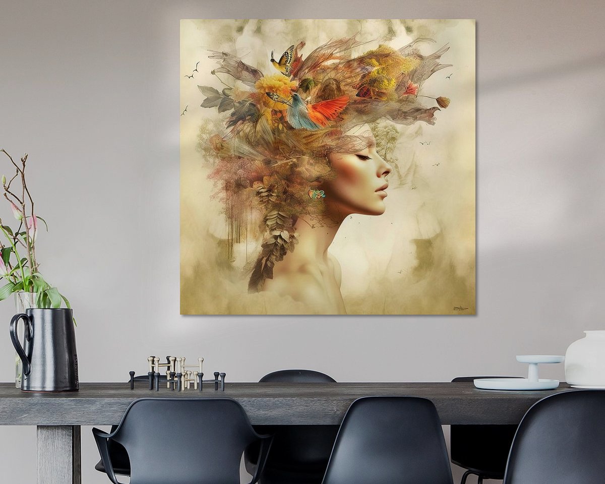Voorbeeld van het werk in een kamer
