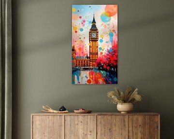 The Big Ben in Londen, Groot Brittannië van Vlindertuin Art