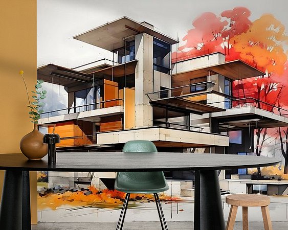 Voorbeeld van het werk in een kamer