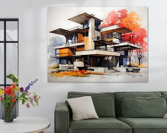 Voorbeeld van het werk in een kamer