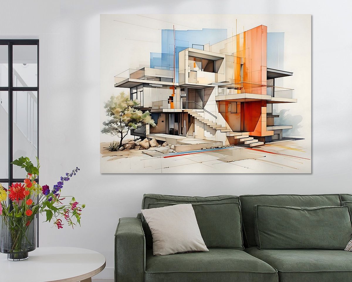 Voorbeeld van het werk in een kamer