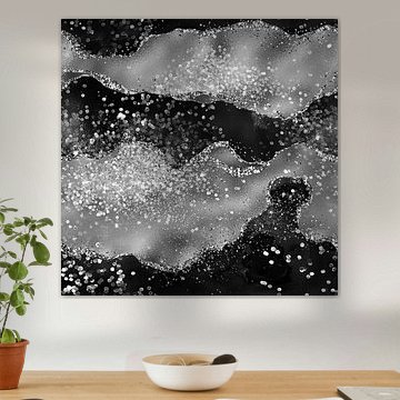 Schwarzer Glitzerachat Textur 03