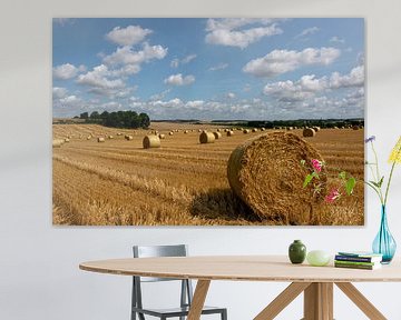 French landscape with rolls of dried straw. by Robin Verhoef