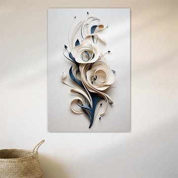 Composition de fleurs abstraites en 3D