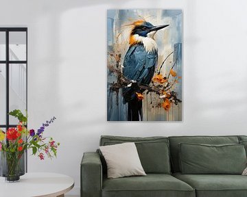 Blue bird and art by Digitale Schilderijen