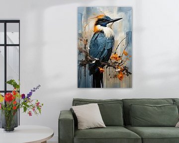 Blauwe vogel en kunst van Digitale Schilderijen