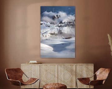 Dolomieten Cadini Groep in de sneeuw van Jean Claude Castor
