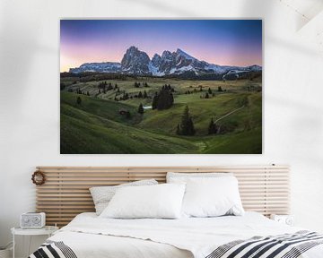 Dolomieten Alpe di Siusi voor zonsopgang van Jean Claude Castor