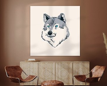 Wolf aquarel van jack pram