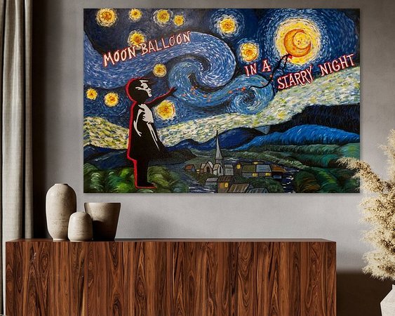 Voorbeeld van het werk in een kamer