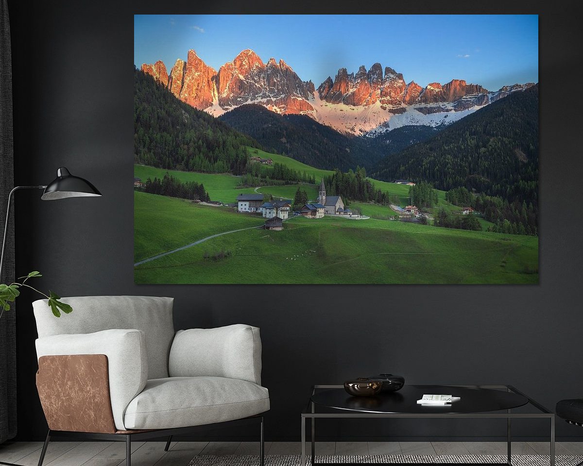 Voorbeeld van het werk in een kamer