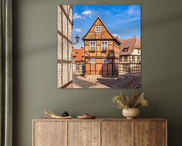 Half-timbered houses in the old town of Quedlinburg by Werner Dieterich