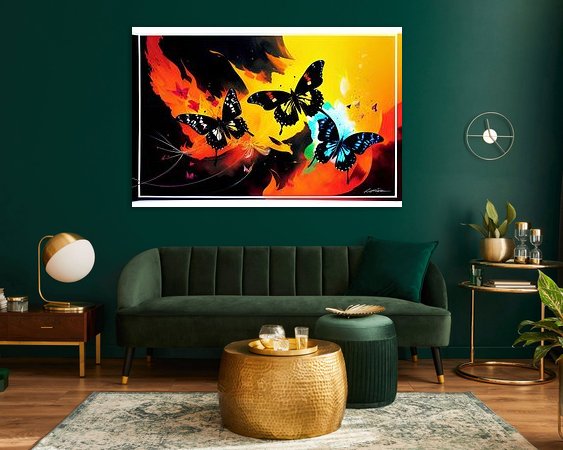 Voorbeeld van het werk in een kamer