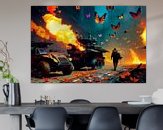Voorbeeld van het werk in een kamer