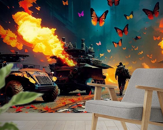 Voorbeeld van het werk in een kamer