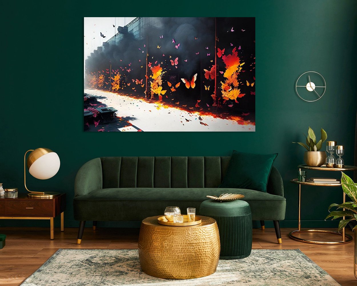 Voorbeeld van het werk in een kamer