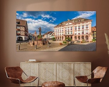 Marktfontein en stadhuis in Gengenbach in het Zwarte Woud van Werner Dieterich