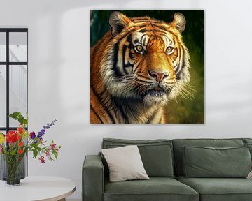 Portrait d'un tigre, illustration sur Animaflora PicsStock