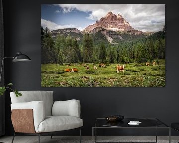 Koeien in de Dolomieten bij de drie toppen van Voss Fine Art Fotografie