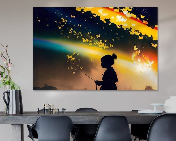 Voorbeeld van het werk in een kamer