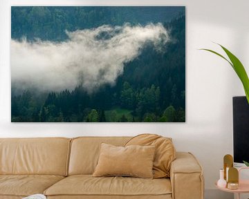 Wolken über dem Wald im Tal von Zgornje Jezersko von Sjoerd van der Wal Fotografie