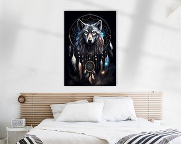 Wolf Dreamcatcher Indian Mystical Power Animal by Creavasis