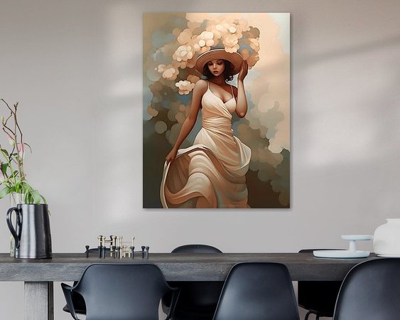 Voorbeeld van het werk in een kamer