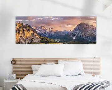 Bergpanorama in de Dolomieten bij Misurina en de Drie Torens. van Voss Fine Art Fotografie