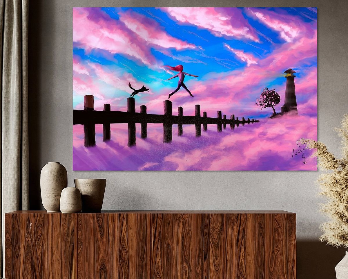 Voorbeeld van het werk in een kamer