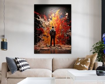 Banksy meets Pollock art van PixelPrestige