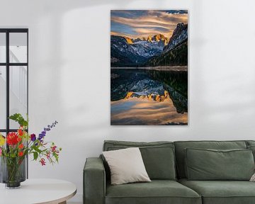 Alpine glow on the Dachstein near Vordere Gosausee by Tom Monochrom