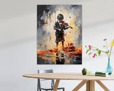 Voorbeeld van het werk in een kamer