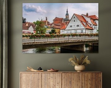 Historische oude binnenstad van Bamberg aan de rivier de Regnitz