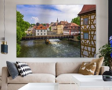 Historische oude binnenstad van Bamberg aan de rivier de Regnitz van ManfredFotos