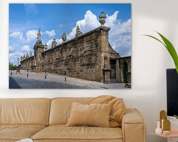 Wall on the historic cathedral square in Bamberg