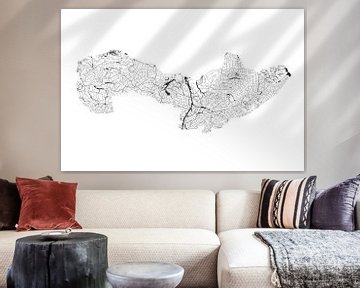 Water chart of Zeeuws-Vlaanderen in Black and White by Maps Are Art