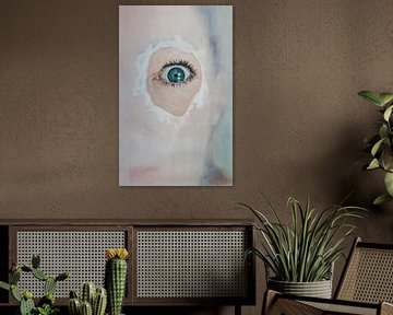 Introvert - photorealistic painting of eye