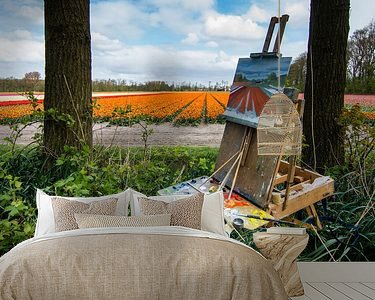 Voorbeeld van het werk in een kamer