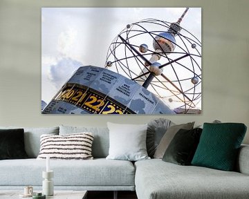 World clock and TV tower Berlin in summer by Mixed media vector arts
