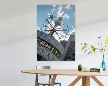 World clock and TV tower Berlin in summer by Mixed media vector arts