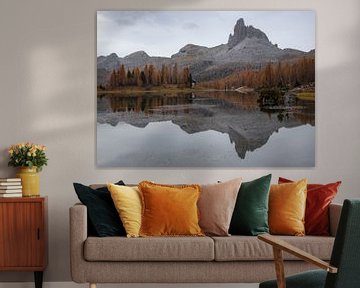 Reflections of the mountains in the lake